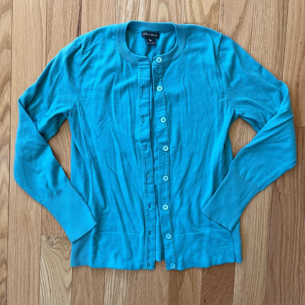 Eddie Bauer Teal Cardigan Sweater